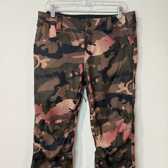 Volcom Women's Snow Pants Ski Mountain Waterproof Camo Pink Brown Medium - Picture 7 of 11